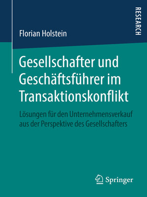 cover image of Gesellschafter und Geschäftsführer im Transaktionskonflikt